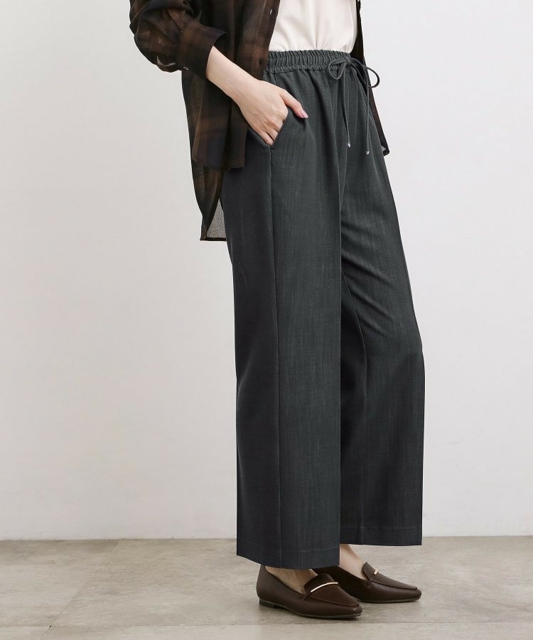 楽ちんできれい見え デニムライクストレッチドロストパンツ3