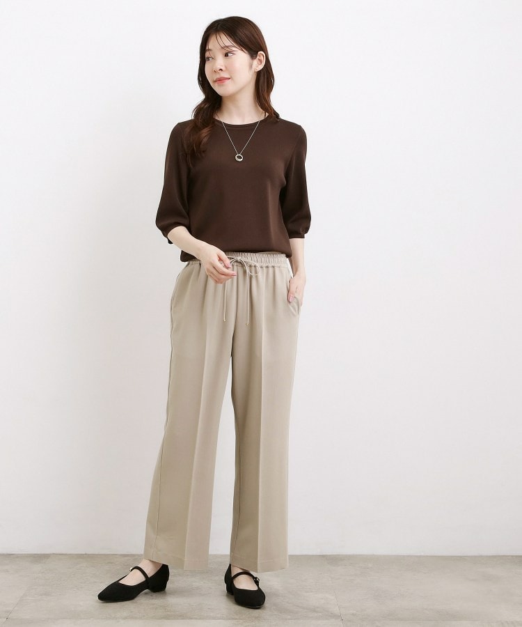 楽ちんできれい見え デニムライクストレッチドロストパンツ8