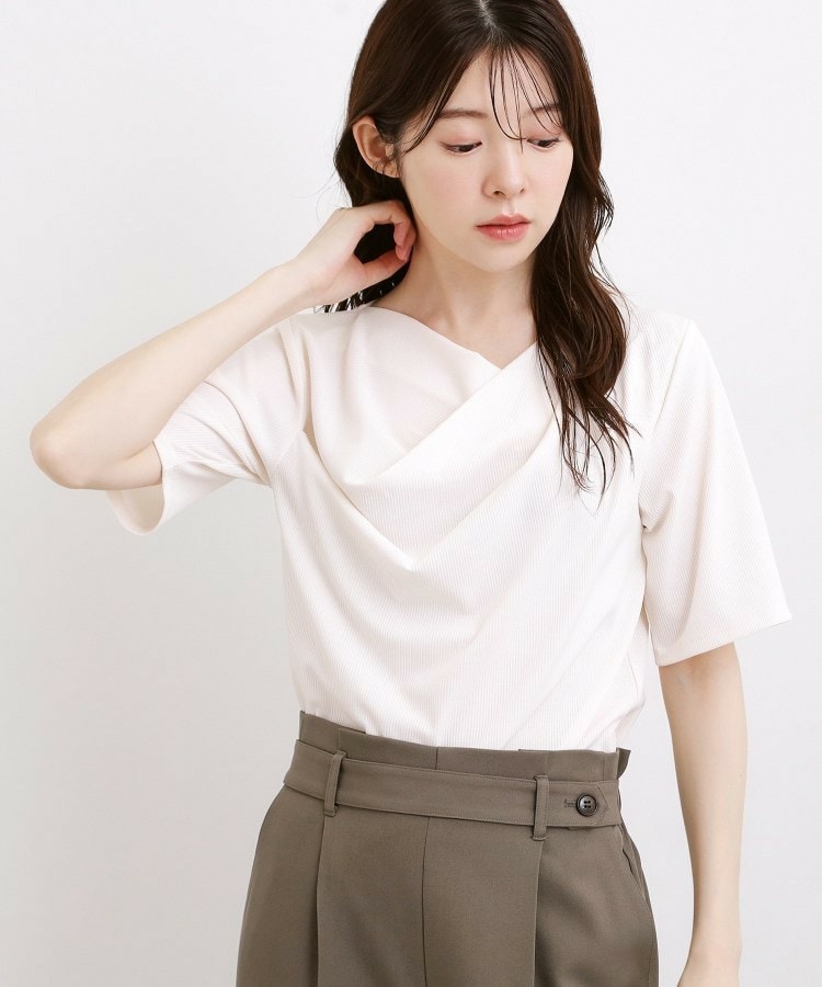 ドレープネックテレコTシャツ
