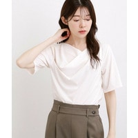 着るだけで旬顔 ドレープネックテレコTシャツ