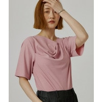 着るだけで旬顔 ドレープネックテレコTシャツ