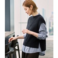 【時短・着回し】ニットベスト×シャツSET