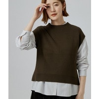 【時短・着回し】ニットベスト×シャツSET