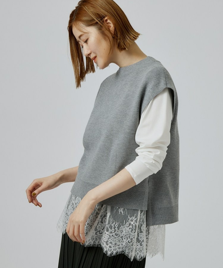 【時短・着回し】ニットベスト×シャツSET4