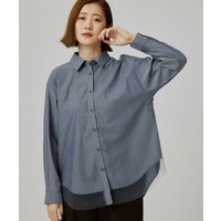 大人の抜け感。チュールレイヤードシャツ