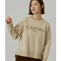 スエットライクロゴニットプルオーバー