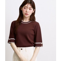 新色追加！【シリーズ累計36万枚/名品ニット】やわらかドライタッチ 袖メッシュ編みニット