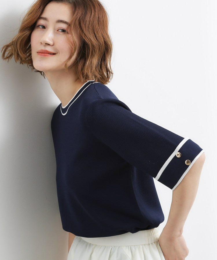 やわらかドライタッチ 袖メッシュ編みニット14