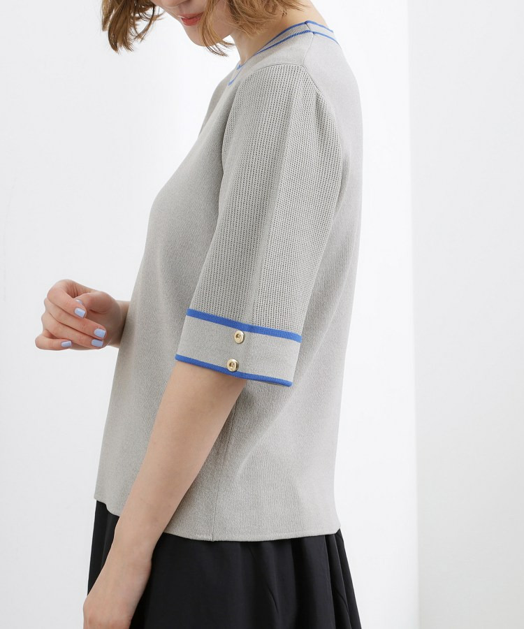 やわらかドライタッチ 袖メッシュ編みニット23