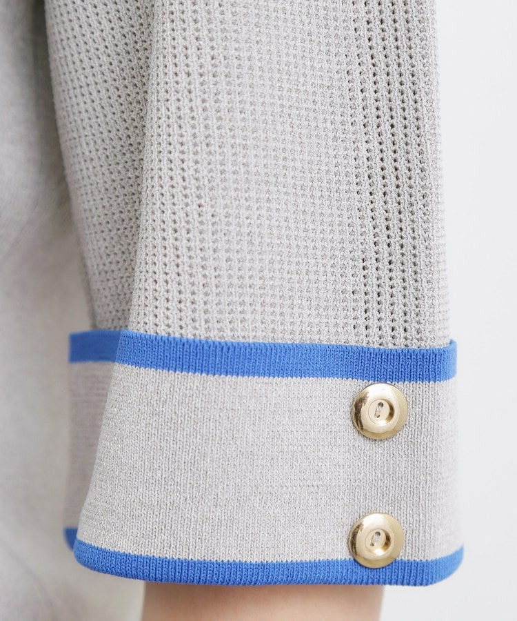 やわらかドライタッチ 袖メッシュ編みニット9