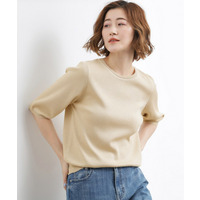 【シリーズ累計34万枚】やわらかドライタッチ 五分袖クルーネックニット