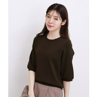新色追加！【シリーズ累計36万枚/UVカット・ひんやり・洗濯機OK】やわらかドライタッチ 五分袖ニット