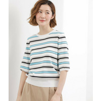 【シリーズ累計34万枚】やわらかドライタッチ 五分袖クルーネックニット