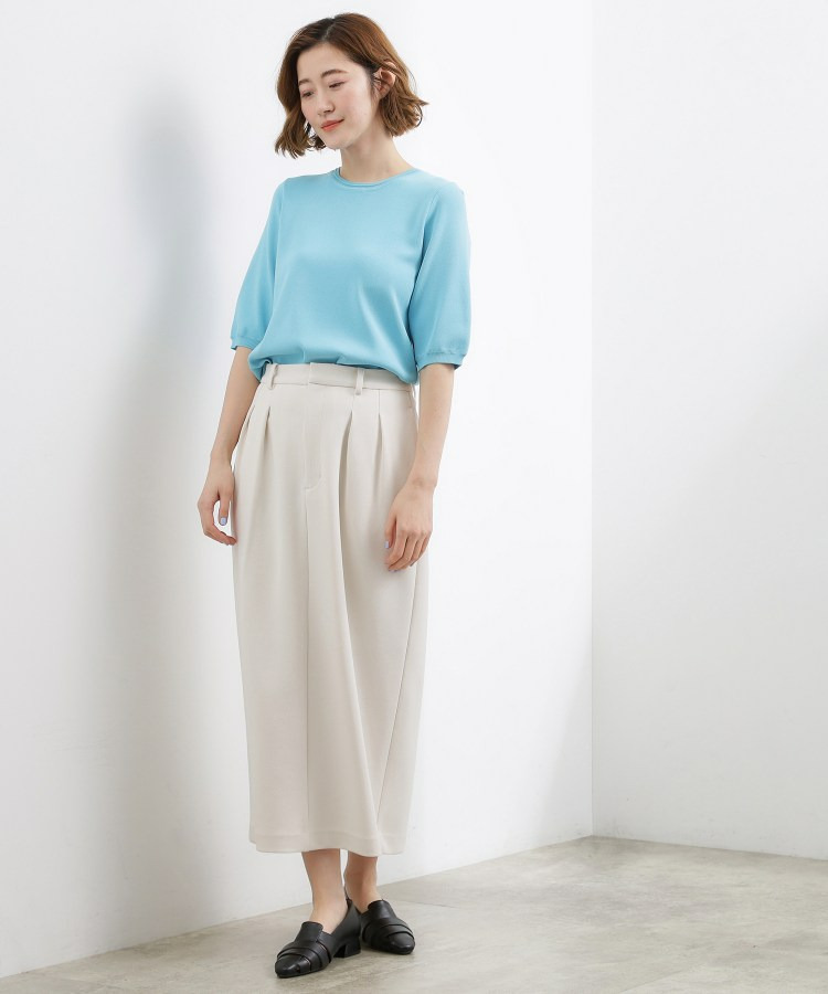 【シリーズ累計34万枚】やわらかドライタッチ 五分袖クルーネックニット24