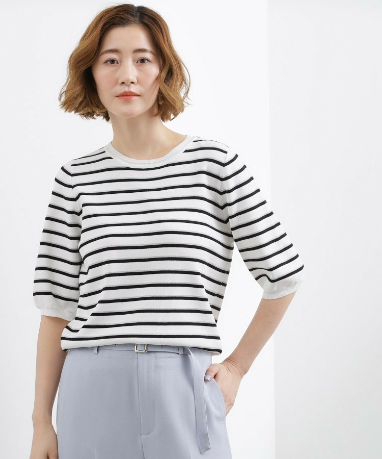 【シリーズ累計34万枚】やわらかドライタッチ 五分袖クルーネックニット30