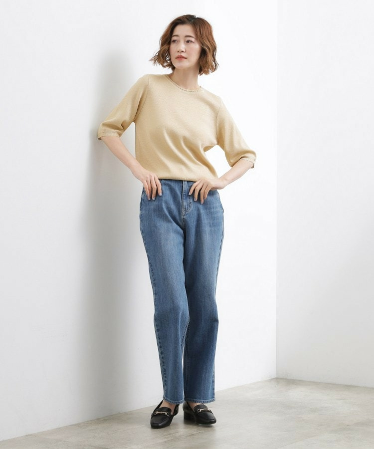 【シリーズ累計34万枚】やわらかドライタッチ 五分袖クルーネックニット7