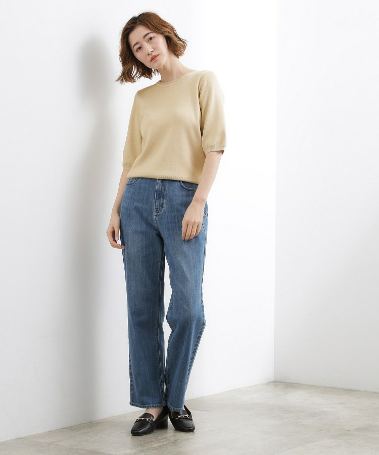 【シリーズ累計34万枚】やわらかドライタッチ 五分袖クルーネックニット8