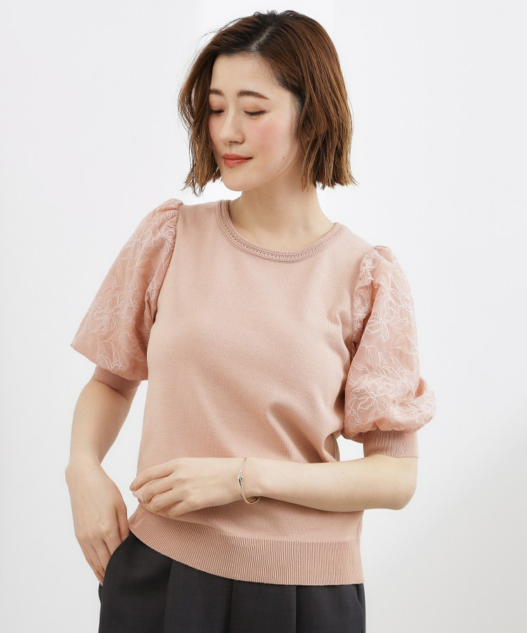 袖刺繍ハーフスリーブニットプルオーバー10
