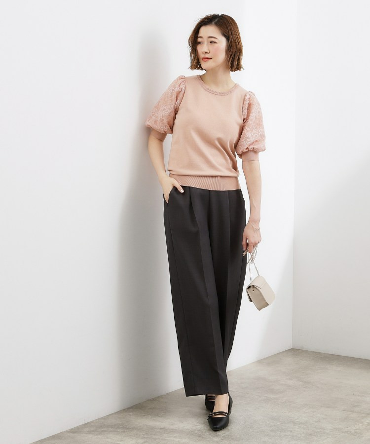 袖刺繍ハーフスリーブニットプルオーバー11