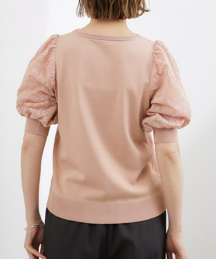 袖刺繍ハーフスリーブニットプルオーバー20