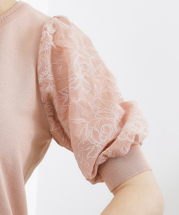 袖刺繍ハーフスリーブニットプルオーバー22