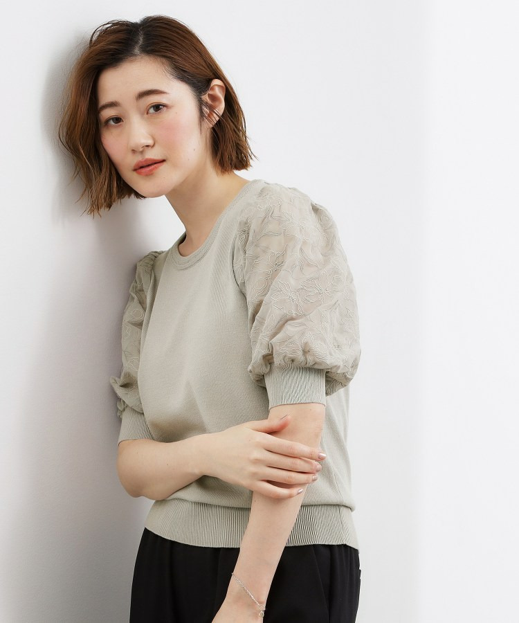 袖刺繍ハーフスリーブニットプルオーバー6