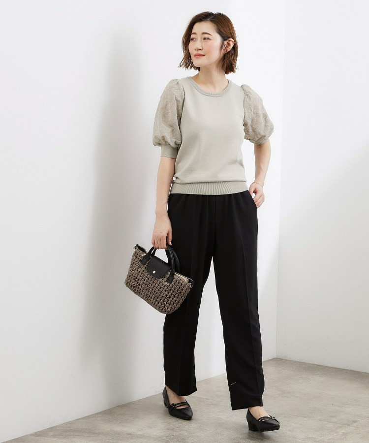 袖刺繍ハーフスリーブニットプルオーバー7