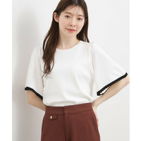【シリーズ累計36万枚！名品ニット】やわらかドライタッチ スカラップスリーブニット