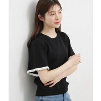 【シリーズ累計36万枚！名品ニット】やわらかドライタッチ スカラップスリーブニット