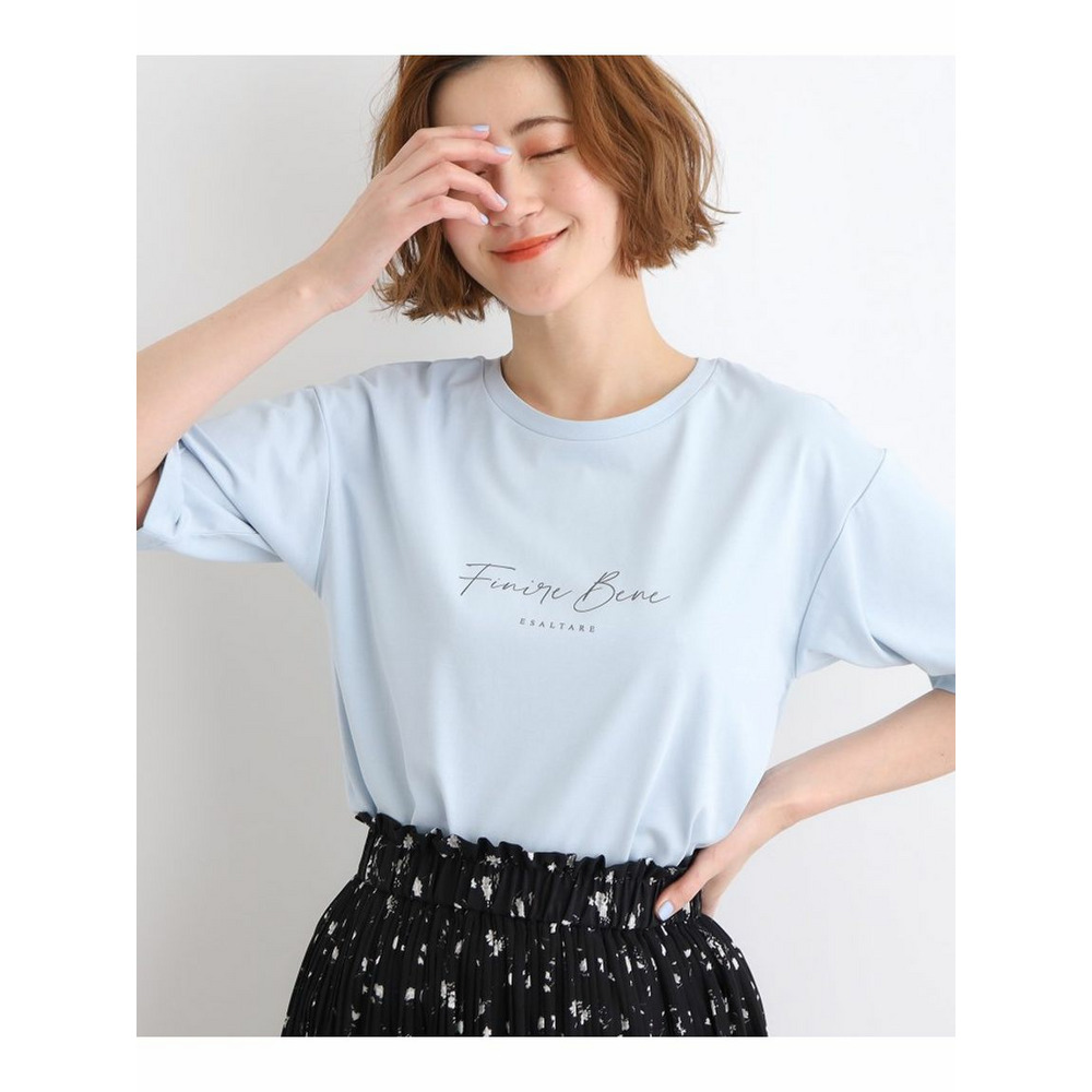 雑誌掲載商品【洗える／UVカット／接触冷感】5分袖ロゴTシャツ9