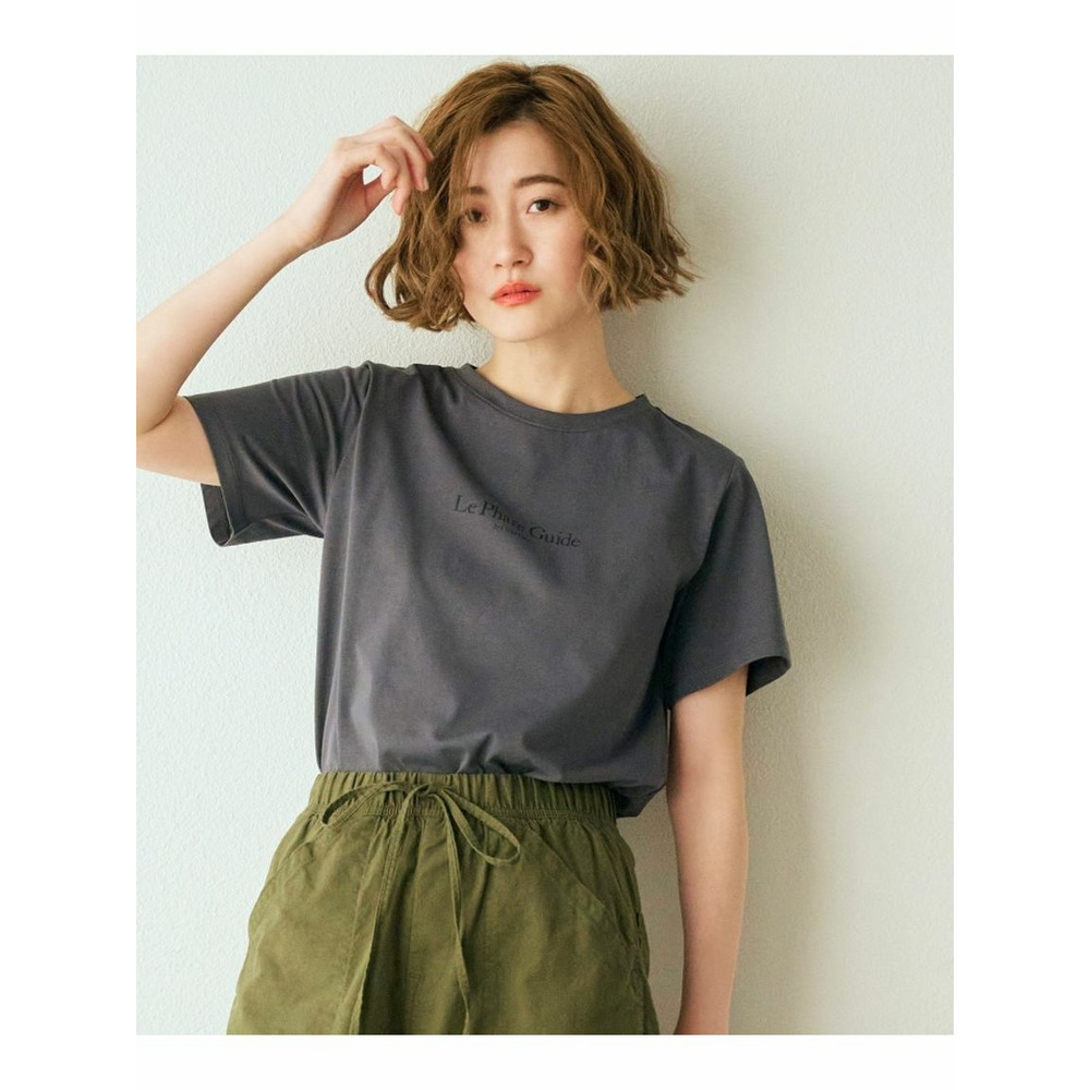 【嬉しい多機能】COTTON USA ロゴTシャツ チャコールグレー(014) 1