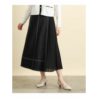 【高身長さん向け＋6cm】デニムサイドプリーツスカート