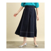 【高身長さん向け＋6cm】デニムサイドプリーツスカート
