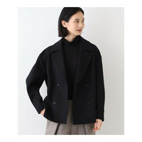 【日本製】ベルト付フォルムショートコート