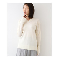 【カシミヤ混】Vネックコクーンシルエットニット