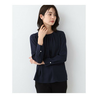 【日本製／トリアセテート混】タックデザインブラウス