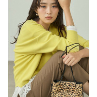 【洗える】アシメデザイン ドルマンスリーブニット