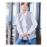 春SALE！【2点セット／UVケア】ツイードジレ＆ボウタイブラウス カセット服