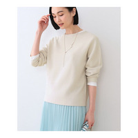 春SALE！【洗える／無縫製／6色展開】袖フォルム ボートネックニット