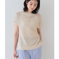 【和紙混素材】フレンチスリーブミックスカラーニット