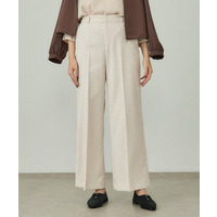 【こなれSETUP／ストライプ柄】リネンライクワイドパンツ
