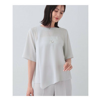 春SALE！【日本製／トリアセテート混】アシメラインブラウス