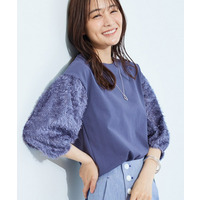 【洗える】フリンジジャカードニット