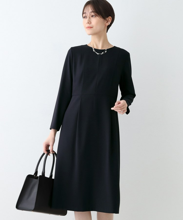 【セレモニーにおすすめ】スタイルアップウエスト切り替えワンピース1