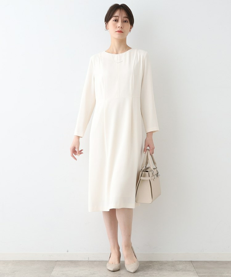 【セレモニーにおすすめ】スタイルアップウエスト切り替えワンピース5