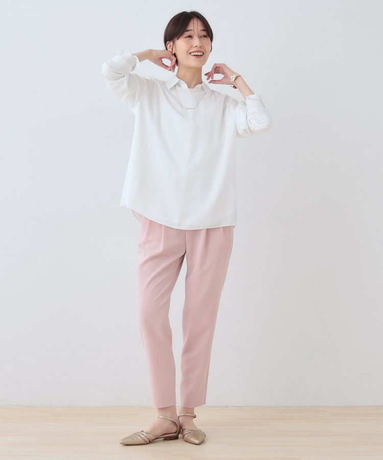 【洗える/ストレッチ】タックテーパードパンツ13