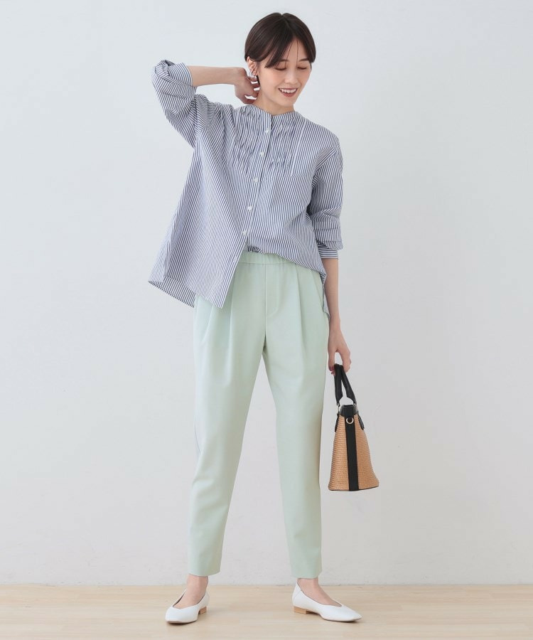 【洗える/ストレッチ】タックテーパードパンツ5