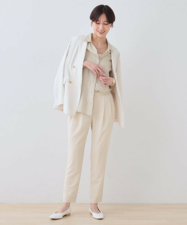 【洗える/ストレッチ】タックテーパードパンツ9