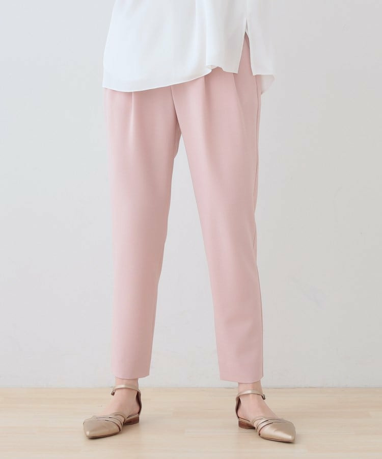 【洗える/ストレッチ】タックテーパードパンツ1