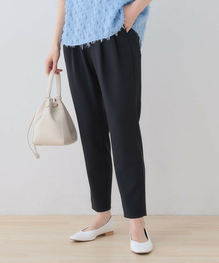 【洗える/ストレッチ】タックテーパードパンツ1